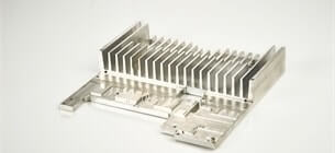 view of a flatback/ridged profile heat sink on a white background