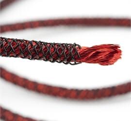 view of a cable with braid reinforced tubing.