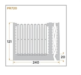view of a diagram of a PR720 heat sink for forced convention.