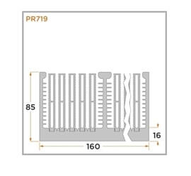 view of a diagram of a PR719 heat sink for forced convention.