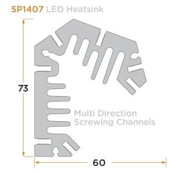 diagram of a custom LED heatsink.